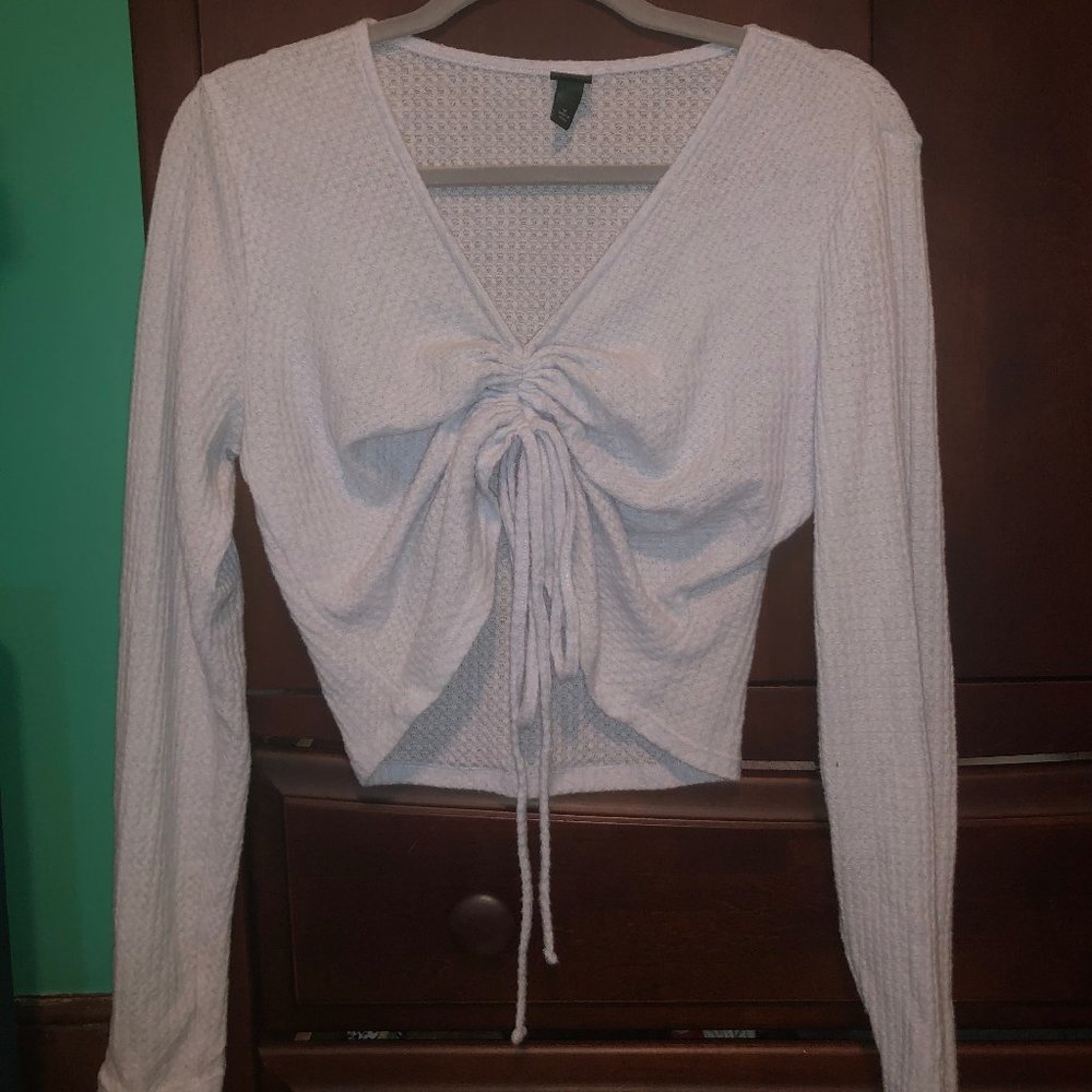 Wild Fable Sky Blue Tied Long Sleeve Top